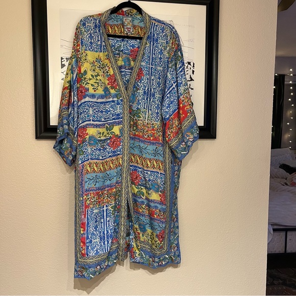 Johnny Was Midsummer Namaka Embroidery Silk Kimono - Picture 6 of 12